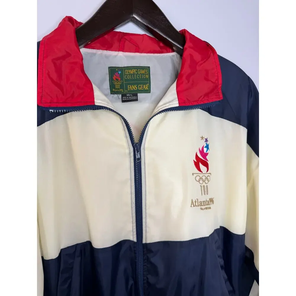 Vintage Atlanta 1996 USA Olympics Windbreaker Jacket Track Mens L